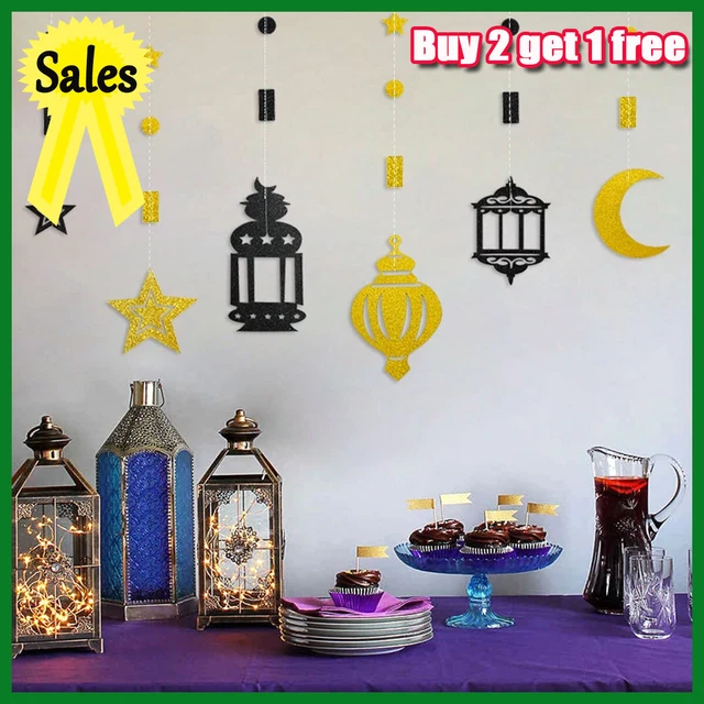 Ramadan Adesivo da parete decorazione da parete Eid Mubarak decorazione da parete in PVC adesivo da parete decorazione specchio islamico adesivo da parete per casa camera da letto (C
