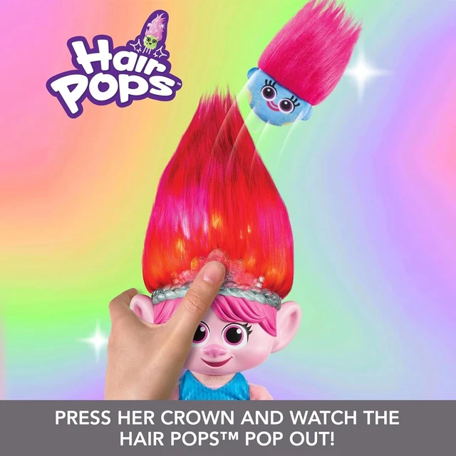 DREAMWORKS TROLLS BAND Together Plush Toy, HAIR POPS Showtime Surprise