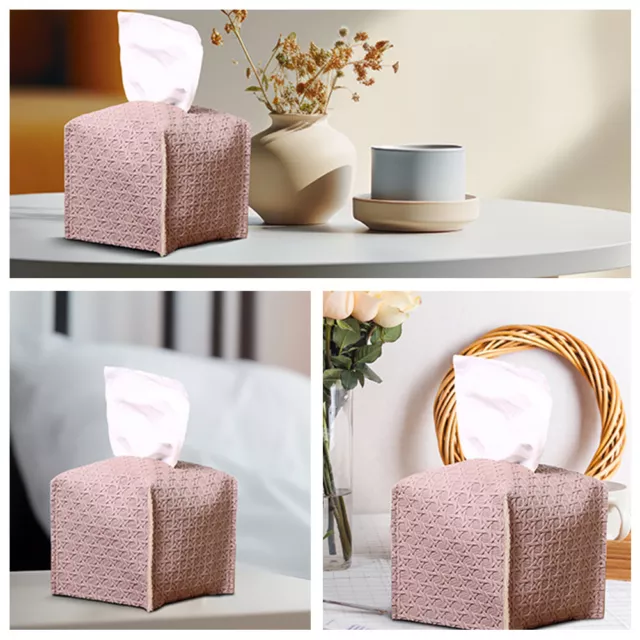 Office Hotel Napkin Holder Home Decor Tissue Box Cover Restaurant PU Leather Car