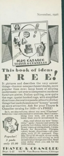 1928 Thayer Chandler Idea Book Home Decor Catalog Offer Vintage Print Ad PR3