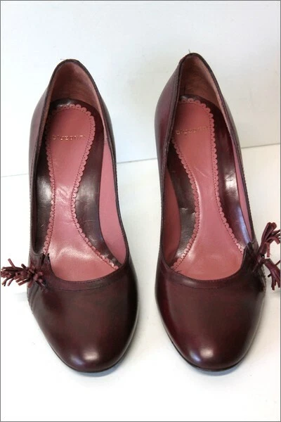 Escarpins Yves De Beaumond - Cuir Daim Clouté Marron T.34.5 - Talon Bas - Vintage