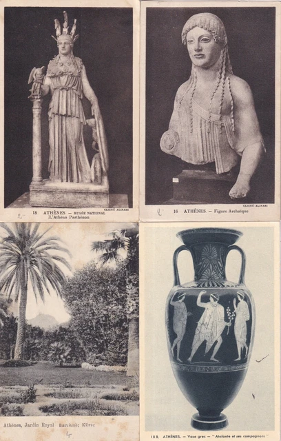 Lot of 4 Antique Old Postcards GREECE GREECE ATHENES ATHENS 3