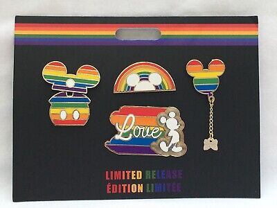 NEW Disney Rainbow Collection 2020 Mickey Mouse 5 Pin Set Limited Release NOC