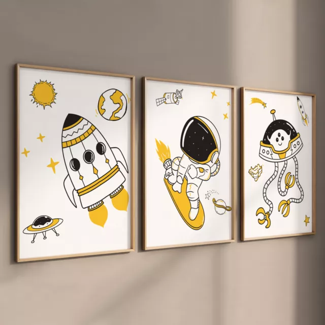 Kinderzimmer Deko Poster Bilderrahmen, Wanddekoration, A4 A3 A2  - Astronaut N