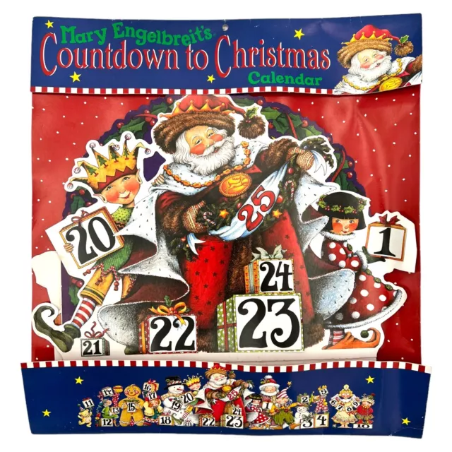 VTG 1995 USA Mary Engelbreit's Countdown to Christmas ADVENT CALENDAR 3D Decor