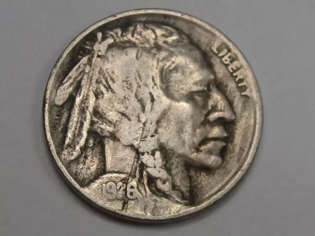 VF 1926-D Buffalo Nickel w/ 2/3 Horn. Bonus: Lamination Thru Date. #24