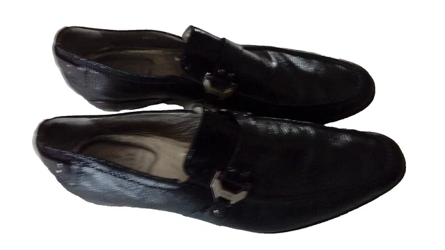 MENS FABI SHOES UK 11 black Italian luxury loafers VGC horsebit