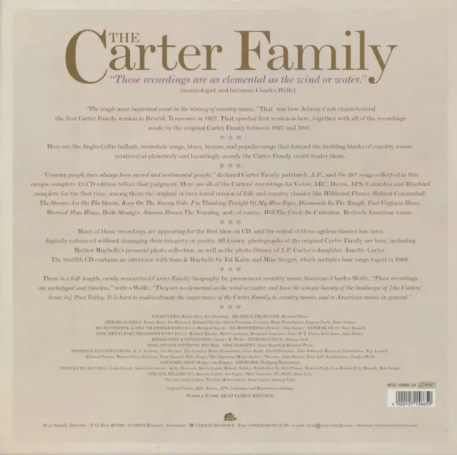 The Carter Family - In the Shadow of the Clinch Mountain, 12 CD Box Bear Family 3