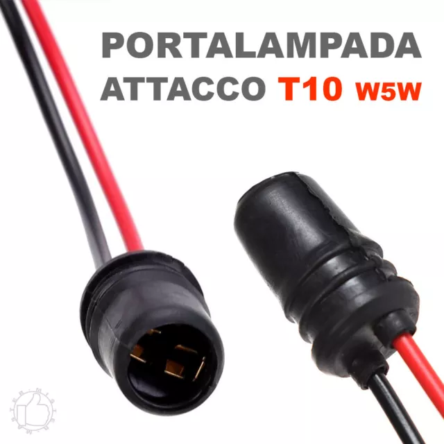 T10 Portalampada Attacco Per Led T10 W5W Presa Connettore T10 Socket - 2 Pezzi