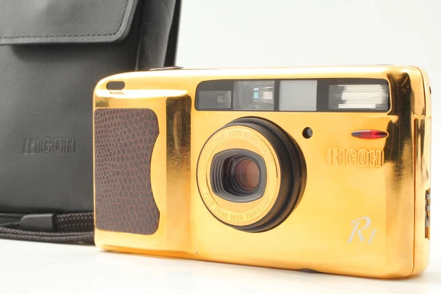 LCD WORK [Near Mint+++ in Case] Ricoh R1 Gold 35mm film Camera from Japan #1121