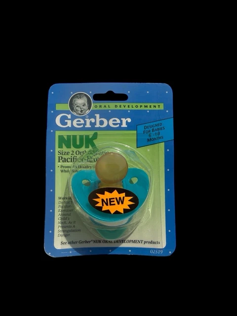 VINTAGE GERBER NUK Pacifier Sz Orthodontic Latex 1992 6-18 Mo