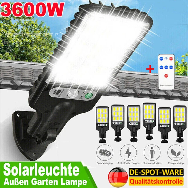 3600W Solarleuchten mit Bewegungsmelder Beleuchtung LED Solarlampen Außen Garten