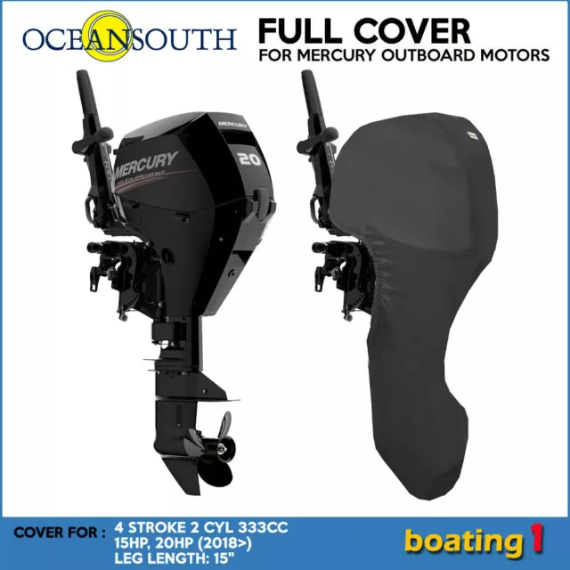 Mercury Outboard Boat Motor Engine Full Cover 4 STR 2 CYL 333CC 15HP, 20HP - 15"