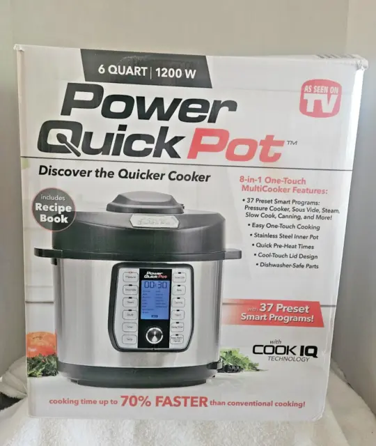 Power Quick Pot 8-in-1 6 Quart 1200W One-Touch Multi Cooker - Stainless Steel