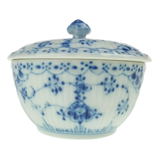 Zuckerdose klein Royal Copenhagen Musselmalet Halbspitze