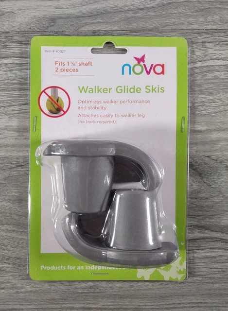 Walker Glide Skis Gray for 1"1/8 Walker Pair #40027GR by NOVA Medical Products