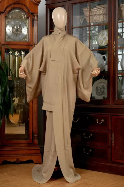 Dear Vanilla Japanese Silk Iromuji Kimono Women's Authentic Japan Vintage Mint