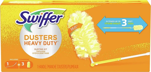Swiffer 360 Dusters Extendable Handle Starter Kit, 3 Count Duster Yellow