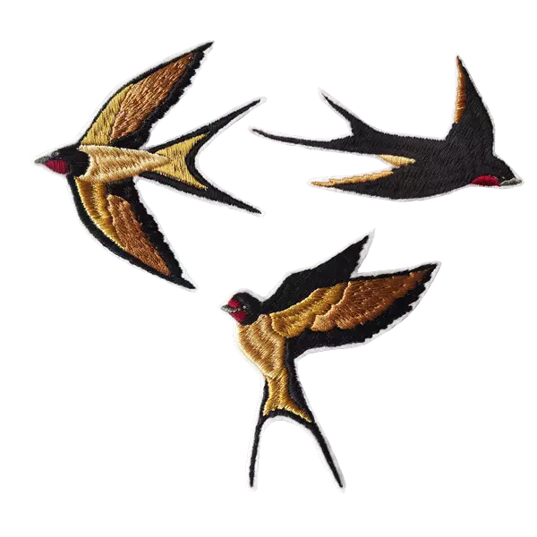 Swallow Patch Bird Embroidered Iron-On