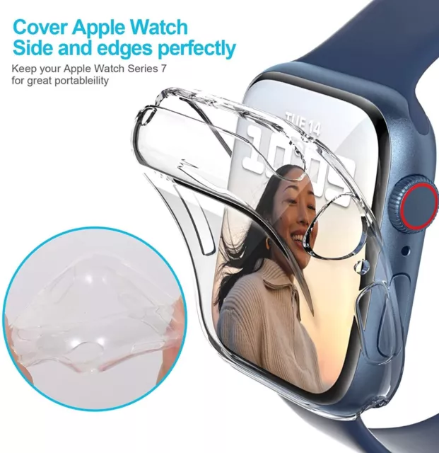 iWatch Screen silicon clear case Protector for Apple Watch 9 8 7SE 38/42/40/44mm