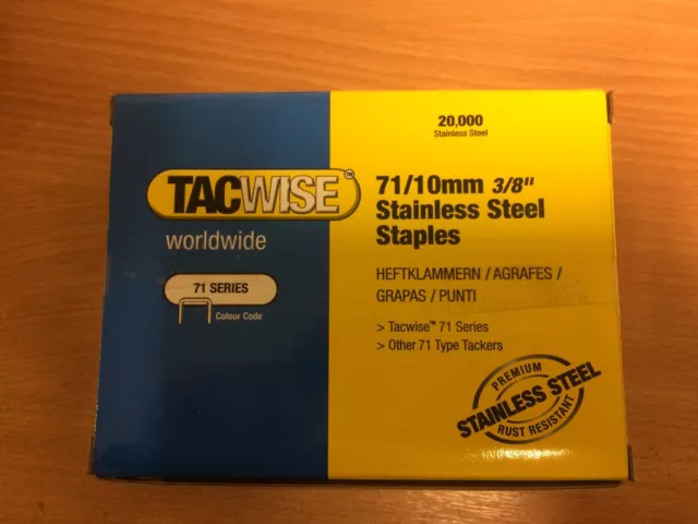 Tacwise Typ 71/10 mm Edelstahl Heftklammer - Box mit 20000