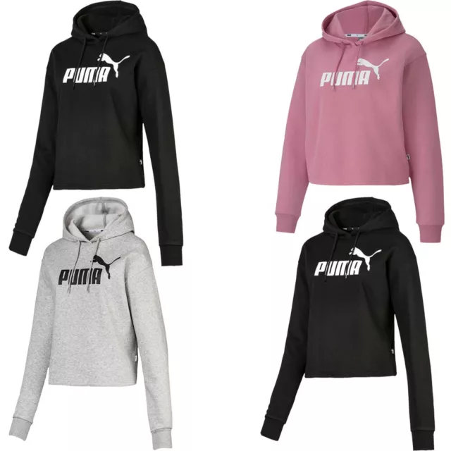 Puma Womens Hoodie Hoody Ladies Elevated Cropped Pullover Hoodies Fleece