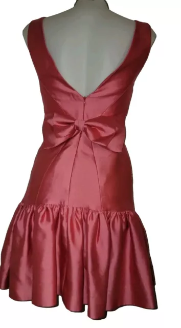 Vintage Milly Of New York Pink Silk Wool Bow Wedding Guest Cocktail Dress Sz 6