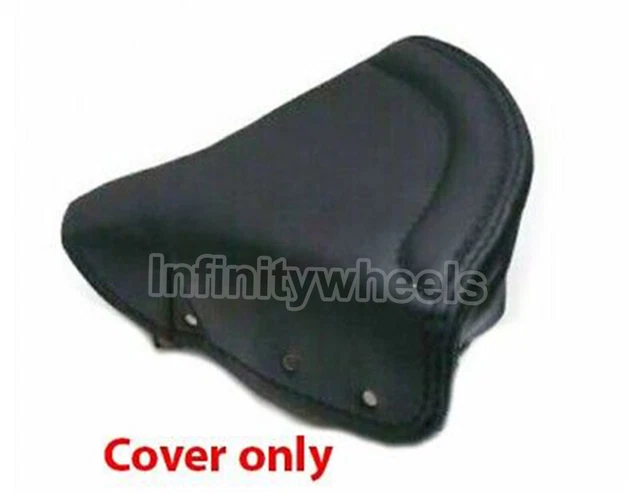 Fit For Royal Enfield Triumph BSA Lycett Black Leather Front Solo Seat Cover