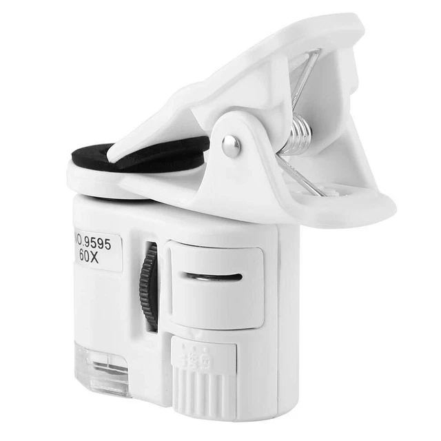 Cell Phone Clip On Microscope, Light Magnifying Glass Adjustable