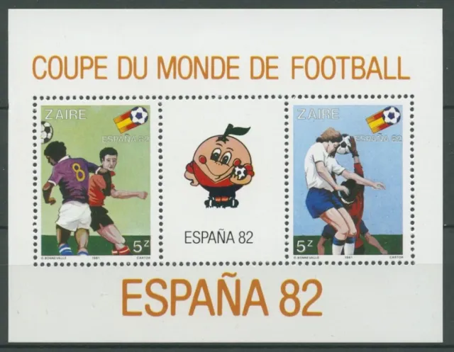 Kongo - Zaire 1981 Fußball-WM Spanien '82 Block 40 postfrisch (C27088)