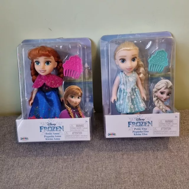 FROZEN • Petite Anna & Elsa Dolls • Both • With Accessories & Combs