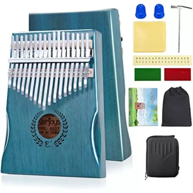 Kalimba Thumb Piano 17 Keys, Portable Mbira Finger Piano w/Protective Case neu