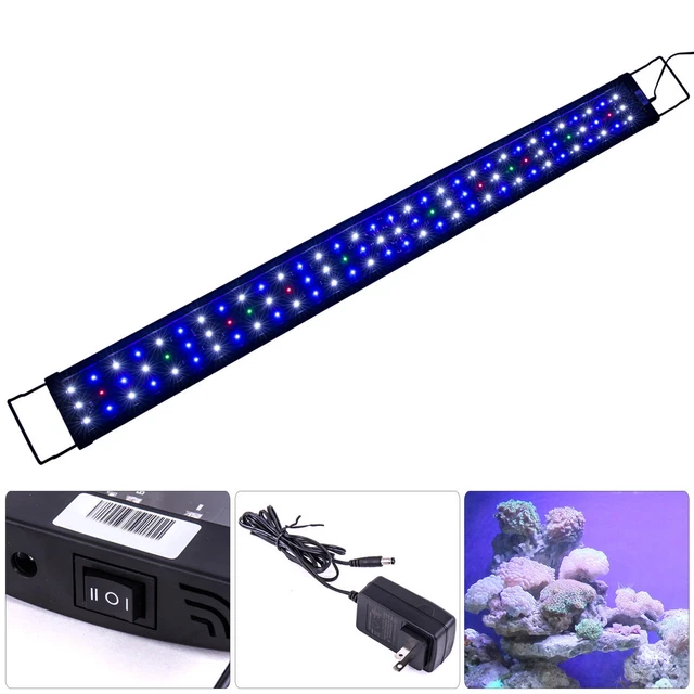 LED SMD 48"-60" Multi Color Aquaruim Fish Tank Light Extendable Bracket 2 Mode