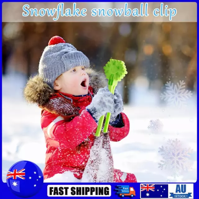 Snowflake Shape Snowball Clip Plastic with Handle Winter Sports Toys (Green)