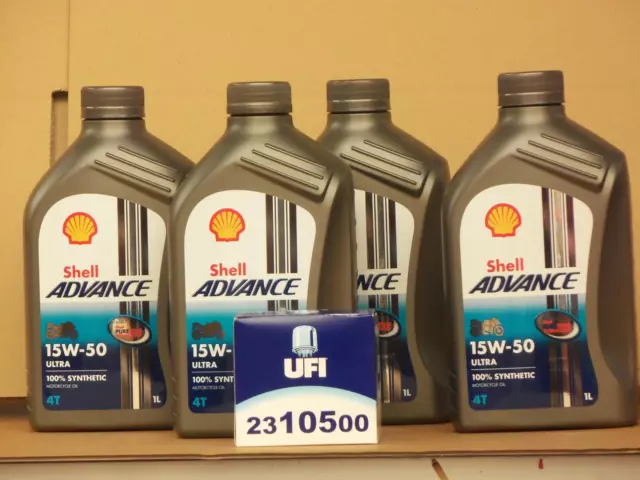 Shell Advance Ultra 4T 15W-50 / UFI Ölfilter Ducati 1100 Multistrada alle 07 -09