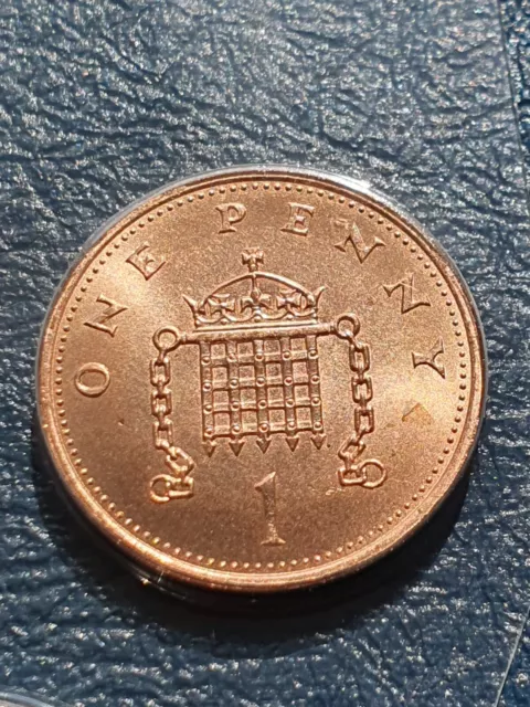 1999 BUNC 1p Crowned Portcullis One Pence Penny Coin Brilliant Uncirculated