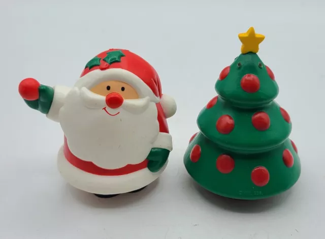 Santa Claus and Christmas Tree Salt and Pepper Shakers Set 3"