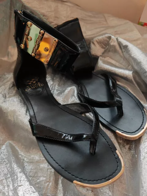 VINCE CAMUTO WOMEN S VC Raner Slingback Wedge Sandals Taupe Leather Size 6.5 W 38.26 PicClick UK