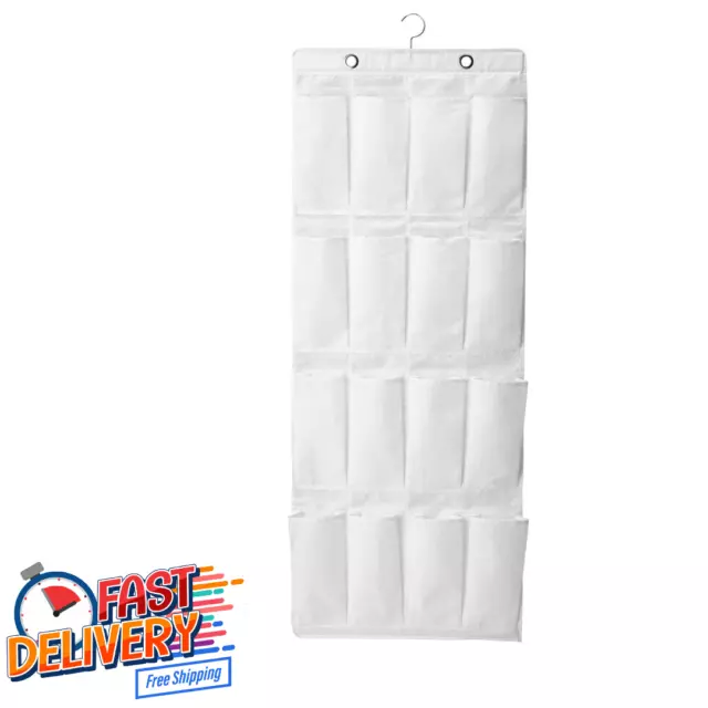 Ikea SKUBB Hanging Shoe ORGANISER- 16 POCKETS In White Color