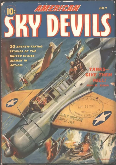 American Sky Devils 1942 July, #1.  Pulp