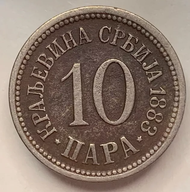 10 Para 1883 Serbien Königreich. Ku. Ni