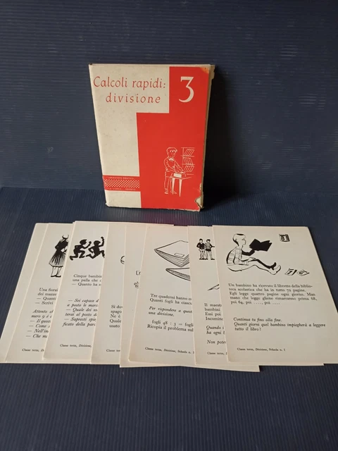 Schede Graduate Calcoli Rapidi Divisioni, originale anni 60-70