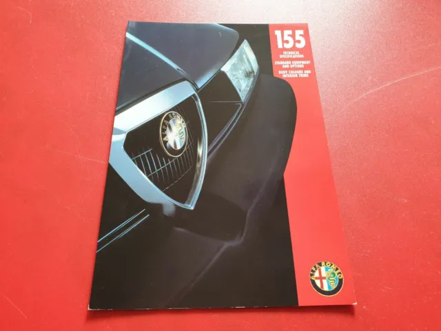 1995 Alfa Romeo 155 1.8, 2.0 16v Twin Spark & 2.5 V6 Technical Spec Brochure