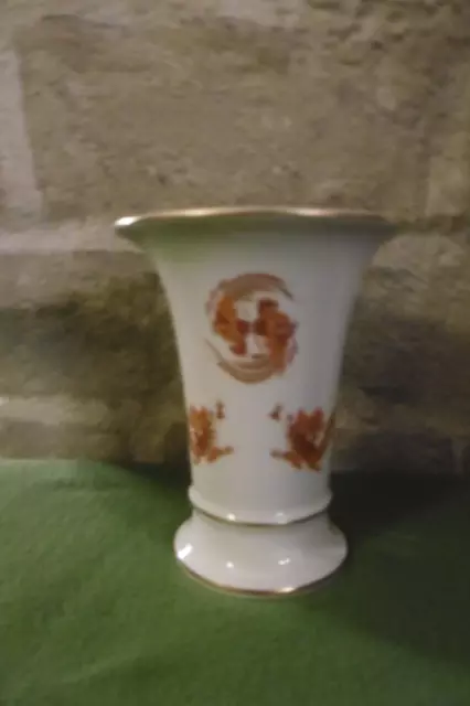 Meissen exklusive Trichter Vase Roter Hof Drache Goldgeschuppt m Goldrand 1.Wahl