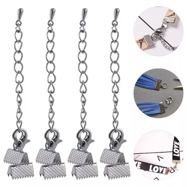 20 piezas con extremos de engarce de metal para joyería broche plegable broche de langosta cadena