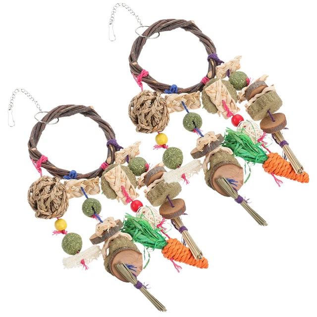 2pcs hanging hamster spielzeug lustige kaninchen kauen spielzeug interessante