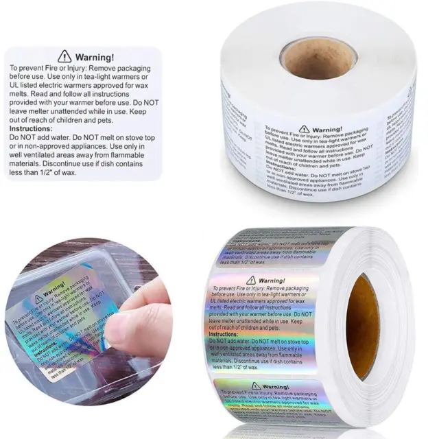 Safety Wax Melting Stickers Candle Making Supplies Warning Labels Wax Melt