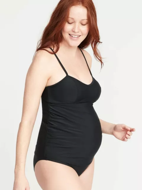 Old Navy Maternity Bandeau Tankini Swim Top Size S- Black- NWT