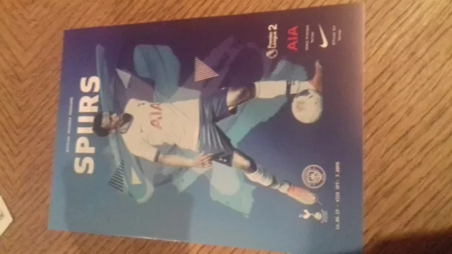 Tottenham V Manchester City  Premier League 2  U23s Programme  16/08/ 2019  Mint