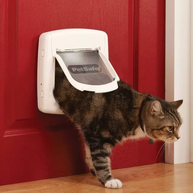 PetSafe Staywell Magnético 4-Way Cierre Deluxe Aleta Gato Mascota Puerta Blanco 2